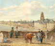 Alte Mainbr�cke/the old Bridge 1828, people and livestock