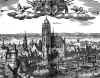 Engraving showing the city and it's Cathedral in the early 17th century