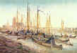 Sloops on the banks of the Main in 1870