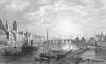 Lithograph general view of the city in 1850
