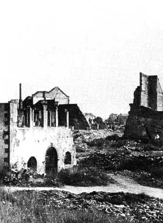 Garkuechenplatz in flames, 1944